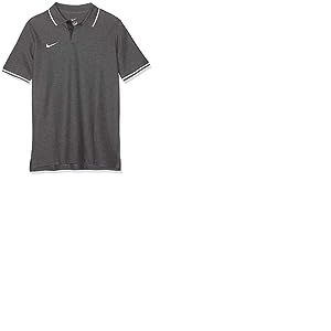 Nike - Y TM CLUB19 SS - Polo - Mixte Enfant - Gris (Charcoal Heathr/White/071) - Taille: XL