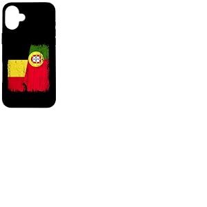 Maillot belge portugais demi drapeau belge portugal Coque pour iPhone 16 Plus