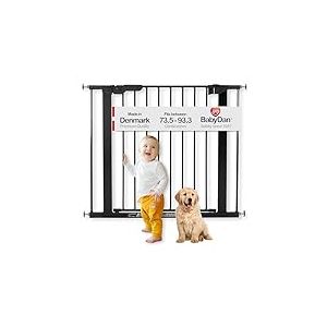 BabyDan Premier, Pressure Fit Stair Gate, 73.5-93.3 cm, Baby Gate/Safety Gate, Metal, Black, Made in Denmark - (Pet Gate/Dog gate)