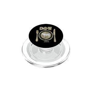 Vache Jeu de mots Cow Chow Steak Assiette Vache PopSockets PopGrip pour MagSafe