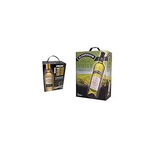 Cape Creek - Vin blanc d'Afrique du Sud - Chenin Blanc Bag in Box BIB (1 x 3L) & El Emperador - Vin blanc chilien Sauvignon Blanc cubi 3L Bag in Box, Valle Central Chili (1 x 3 L)