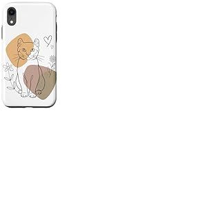 Line Art American Curl Minimalist Coque pour iPhone XR