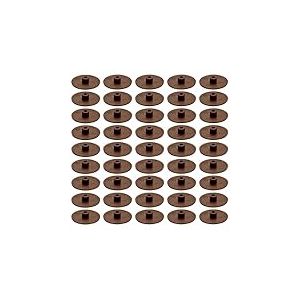 cyclingcolors 50x Cache vis capuchon Plastique t&ecirc;te Plate CHC et FHC 15mm 6 pans Creux Allen SW4 Hexagonal protection bouchon recouvrement meuble, brun RAL 8007