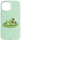 Grenouille Mignonne sur lys et Tapis Souriant joyeusement Coque pour iPhone 15