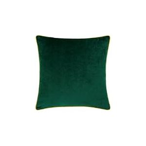 furn. Housse de Coussin Meridian &ndash; Housse d&eacute;corative de Luxe en Velours passepoil&eacute; contrast&eacute; (&Eacute;meraude/Mousse &ndash; 45x45cm)