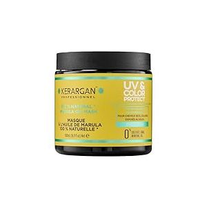 Kerargan - Masque Protecteur UV & Couleur &agrave; l'Huile de Marula pour Cheveux Secs et Color&eacute;s - Hydrate, Revitalise, Prot&egrave;ge - Sans Sulfate, OGM, Huile Min&eacute;rale - 500ml