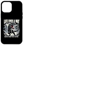 Life Finds A Way Death Finds You Faster Jeu de mots dinosaure T Rex Coque pour iPhone 12 Pro Max