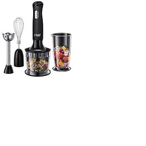 Russell Hobbs 24702 Desire 3 in 1 Hand Blender with Electric Whisk and Vegetable Chopper Attachments, Matte Black