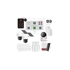 Daewoo Pack Alarme Connect&eacute;e WiFi/GSM Touch 7 Pouces AM505L - Syst&egrave;me sans Fil et sans Abonnement, Compatible Animaux, D&eacute;tecteurs Inclus + Cam&eacute;ra de Surveillance Full HD, Application Mobile Incluse