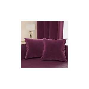 PETTI Artigiani Italiani - 2 Coussins Canap&eacute; en Velours avec Remplissage, Housses de Coussin pour Chambre, Coussins D&eacute;coratifs en Velours avec Housse &agrave; Sac, Prune 2 Pi&egrave;ces - 145x40 cm