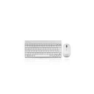 Perixx PERIDUO-712 Mini Clavier et Souris sans Fil avec Nano récepteur 2,4 GHz Blanc