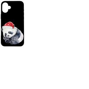 Panda de No&euml;l dans Un Bonnet de P&egrave;re No&euml;l Mignon Panda pour Filles ou gar&ccedil;ons Coque pour iPhone 16 Plus