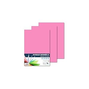 Raylu Paper &ndash; Papier Cartonn&eacute; A4 Color&eacute;, 100 Feuilles Cartonn&eacute;es, Papier Epais de Couleur, pour l&rsquo;Ecole, le Bureau, le Scrapbooking, les Activit&eacute;s Manuelles, 180g/m&sup2;, 210 x 297 mm (Rose Bonbon)
