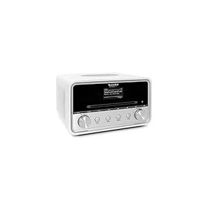 TechniSat DIGITRADIO 586 – Radio hybride DAB+ (radio Internet, FM, Bluetooth, Spotify, Charge sans fil, application de contrôle OLED, USB, CD, MP3, AUX, 20 W, système compact, télécommande)Blanc