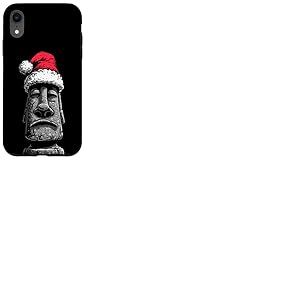 Costume de Statue de Moai drôle au Look de Noël Coque pour iPhone XR