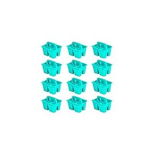Storex Lot de 12 mini paniers de salle de classe multifonction avec poignée, bleu sarcelle, 01065U12C