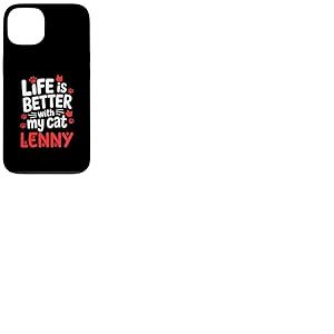 Nom du Chat Lenny Life is Better with My Cat Lenny Coque pour iPhone 13