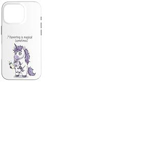 &Ecirc;tre Parent est Parfois Magique &ndash; Licorne fatigu&eacute;e Coque pour iPhone 16 Pro