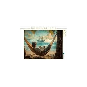 CALVENDO Puzzle Aventure Pirate – Jeune Homme lit Un Livre | 1000 pièces de Ponte Taille 64 x 48 cm Puzzle Photo pour des Heures heureuses