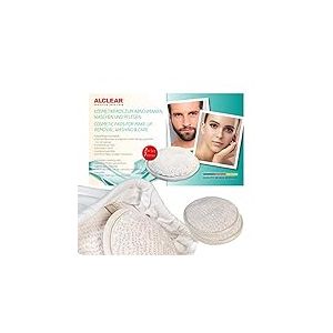 Alclear 95AP Lot de 7 tampons de lavage lavables beige et blanc avec sac de lavage, microfibre douce et agréable pour la peau pour les pores profonds, nettoyage et soin du visage, décolleté