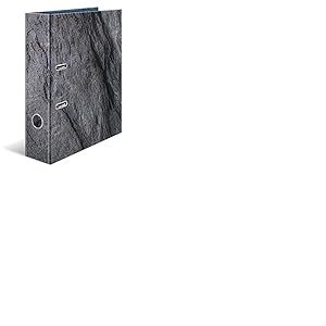 HERMA 19652 Lot de 5 classeurs A4 en pierre naturelle 7 cm de large Motif classeur à levier en carton avec impression intérieure pour l'école et le bureau Ensemble de classeurs à anneaux stables en