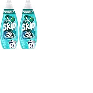 Skip Lessive liquide Mon Cycle Court Parfait Efficacité Express - 54 lavages - 1ère lessive conçue pour cycle court, efficace dès 15minutes (Lot de 2)