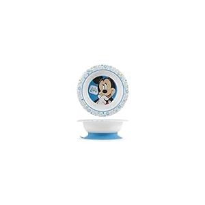 Lulabi Disney Mickey Assiette creuse antidérapante en mélamine, 16 cm, bleu clair, 6 mois