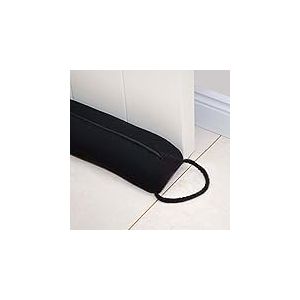 Marwood But&eacute;e de Porte 96 cm - Coupe-Vent pour Porte et fen&ecirc;tre, Amovible et Lavable - Bloque Le Bruit pour Bas de Porte avec Boucles de Suspension - Noir - 96,5 cm