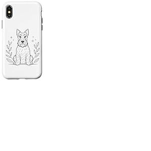 Line Art Scottish Terrier Minimalist Coque pour iPhone X/XS