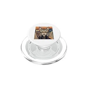 Parodie Scream Cat pour Les Amoureux des Chatons PopSockets PopGrip pour MagSafe