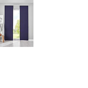 Gardinenbox Newyork 202020680-2 Lot de 2 Rideaux occultants, coulissants, coulissants, Opaques, Thermiques, Bleus - 145 x 60 cm (H x l)