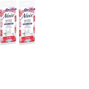 NAIR - Bandes De Cire Froide Corps, Peaux Sensibles, à l'Extrait d'Orchidée, 97% d'Origine Naturelle, Format Malin 16 Bandes (Lot de 2)