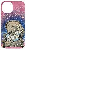 Alice au Pays des Merveilles Grande Chaise Chat Vintage Illustration Rose Coque pour iPhone 14