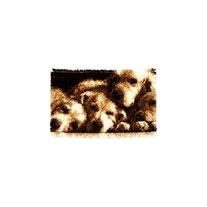 Vervaco Kit tapis au point nou&eacute; Chien dormant,blanc,70 x 45 x 0,3 cm