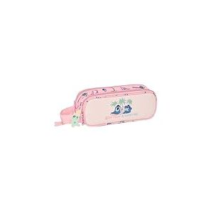 Stitch Beach - Trousse Double pour Enfant, idéale pour Les Enfants d'âge Scolaire, Confortable et Polyvalente, qualité et résistance, 21 x 6 x 8 cm, Rose Pastel, M, Décontracté