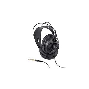 Casque de studio TIE semi-ouvert circumaural pour radio, studio d'enregistrement, podcast et applications multim&eacute;dia (3m, fiche jack 3,5mm, adaptateur &agrave; vis 6,3mm)