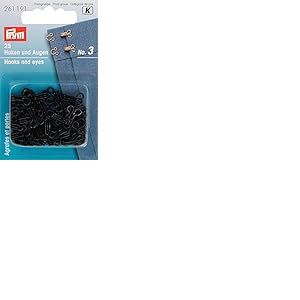 PRYM-Consumer EIS 3 Patère à vêtements et œillets Noir Black Hooks, Fer Acier allié