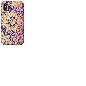Art Mandala Violet Motif Floral &eacute;l&eacute;gant et Chic Coque pour iPhone X/XS