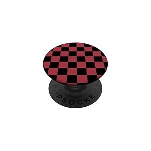 Motif Damier - Rouge et Noir &agrave; Carreaux PopSockets PopGrip Adh&eacute;sif