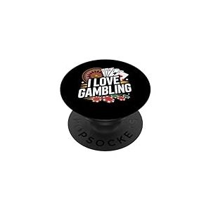 J'adore le jeu, le casino, la roulette et le fun PopSockets PopGrip Adhésif
