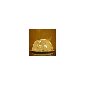 Nordic Light Abat-Jour en Forme de Papillon pour Bougie Chauffe-Plat, Assiette, Cadeau en Dentelle, Accessoires pour Bougies, Porcelaine, 9 x 9 x 9 cm