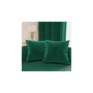PETTI Artigiani Italiani - 2 Coussins Canap&eacute; en Velours avec Remplissage, Housses de Coussin pour Chambre, Coussins D&eacute;coratifs en Velours avec Housse &agrave; Sac, Vert &Eacute;meraude 2 Pi&egrave;ces - 45x45 cm