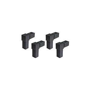 2x CONNECTEUR DE TUBE CARRE 30x2 ANGLE DROIT RACCORD PLASTIQUE PROFILE 30MM 30x30 ETAGERE (Lot de 2)