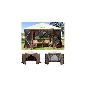 VEVOR Tente d'abri de Camping Pop-up, 3,05 m x 3,05 m, Pare-Soleil &agrave; 6 c&ocirc;t&eacute;s fen&ecirc;tres en Maille, Sac de Transport Portable, piquets de Sol, Grandes tentes d'ombrage pour en Plein air, pelouse, Jardin