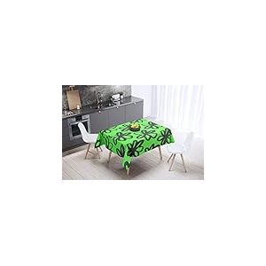 Bonamaison, Anti-moisissure, Séchage Rapide, Résistant aux Taches, Lavable en Machine, 100% Polyester Nappe de Table, Fumée Verte néon, 140 x 140 Cm - Conçu et Fabriqué en Turquie