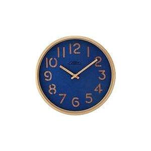 Prim Organic Soft - B - Horloge Murale sans Bruit de tic-tac en Bois avec Une Partie intérieure en Moquette Fine, Couleur Bleue, Horloge Murale silencieuse Qui ne dérange Pas Belle décoration Murale