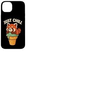 Décoration de Cornet de Glace Panda Rouge drôle Coque pour iPhone 14 Plus