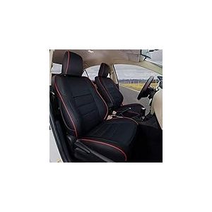 EKR Rav4 Seat Covers for Toyota Rav4 XLE,Platinum,Limited 2013-2018 & SE 2016-2018,Custom Leather Truck Seat Cover Full Set for SUV,Waterproof Car Seat Protector,Faux Leather(Black with Red Trim)