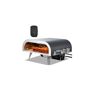 VEVOR Four &agrave; pizza portable pour ext&eacute;rieur, four &agrave; gaz 30,5 cm, po&ecirc;le &agrave; propane avec pieds pliables pour camping en plein air, avec pulv&eacute;risateur en fer, pour patio et jardin, noir