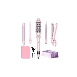 Boucleur à Cheveux BESTOPE PRO 5 en 1 - Fer à Boucler Avec un Lisseur Cheveux, Boucleur Wavy (9 mm-25 mm),Fer à Friser Kit - Température Réglable,Pour Les Voyages